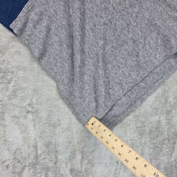 Celeste Poncho Womens One Size Blue Gray Wool Cashmere Blend Colorblock Knit - Picture 12 of 13